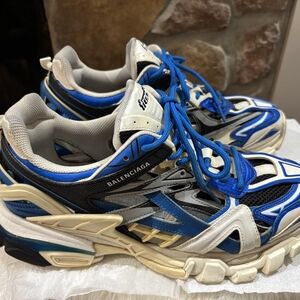 Balenciaga Men's Blue and Black Sneakers